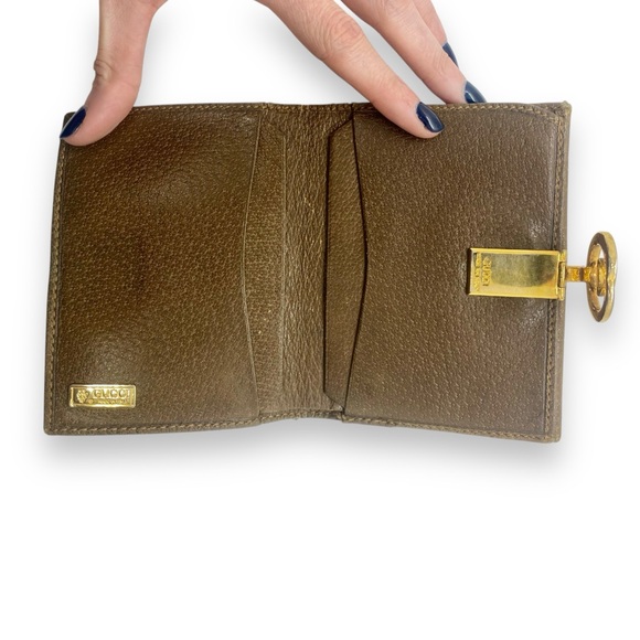 Vintage Gucci Leather/Vinyl Bifold Brown Wallet GG Gold Hardware GG Monogram Web - Picture 13 of 17